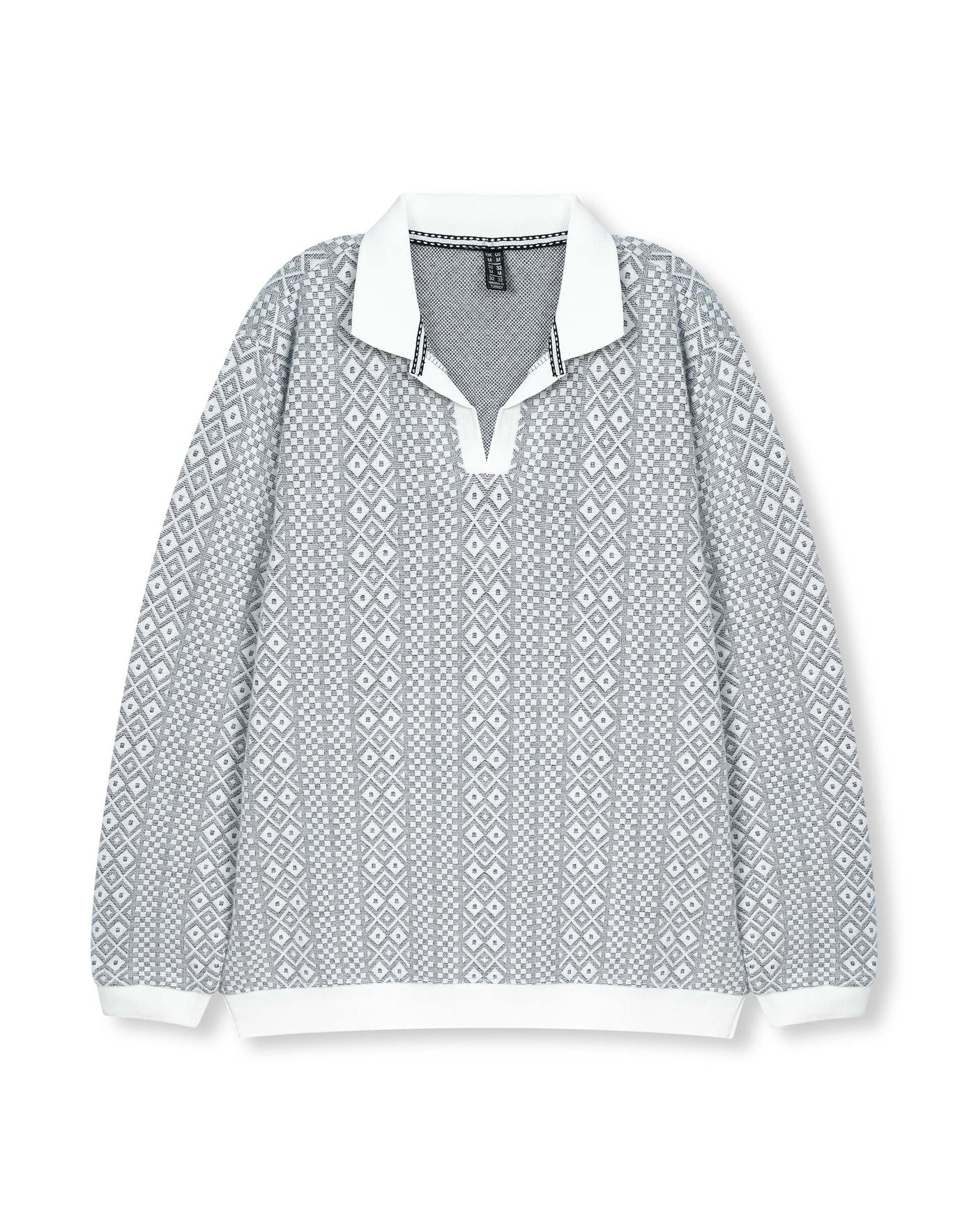 Diamond Knit Polo Pullover