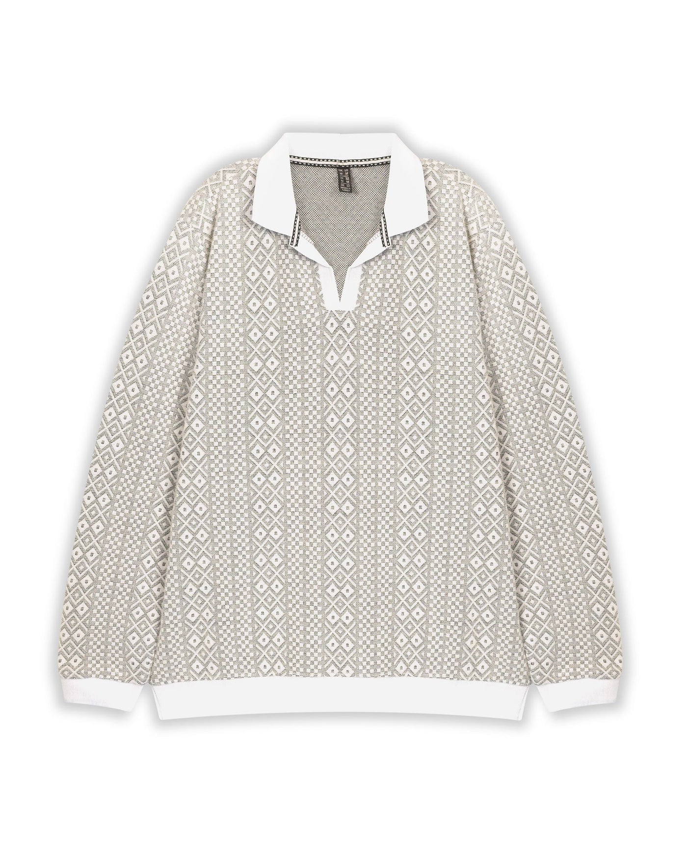 Diamond Knit Polo Pullover