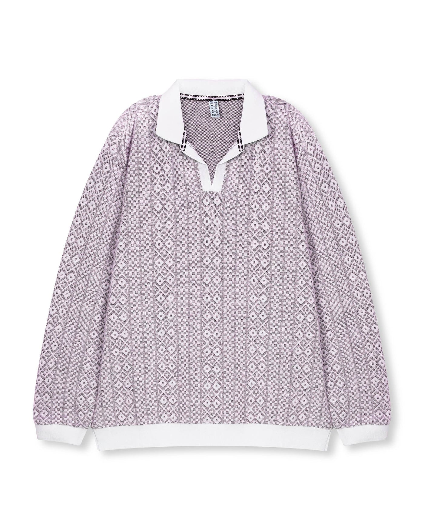 Diamond Knit Polo Pullover
