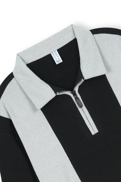 Mens half zipper knitted long sleeves shirts