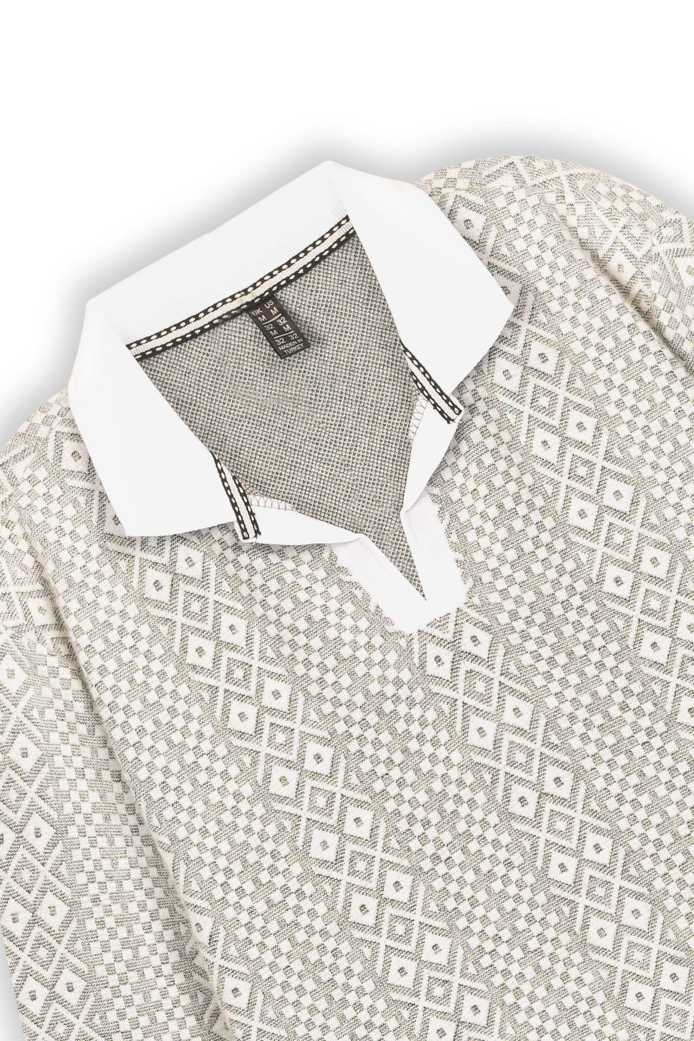 Diamond Knit Polo Pullover
