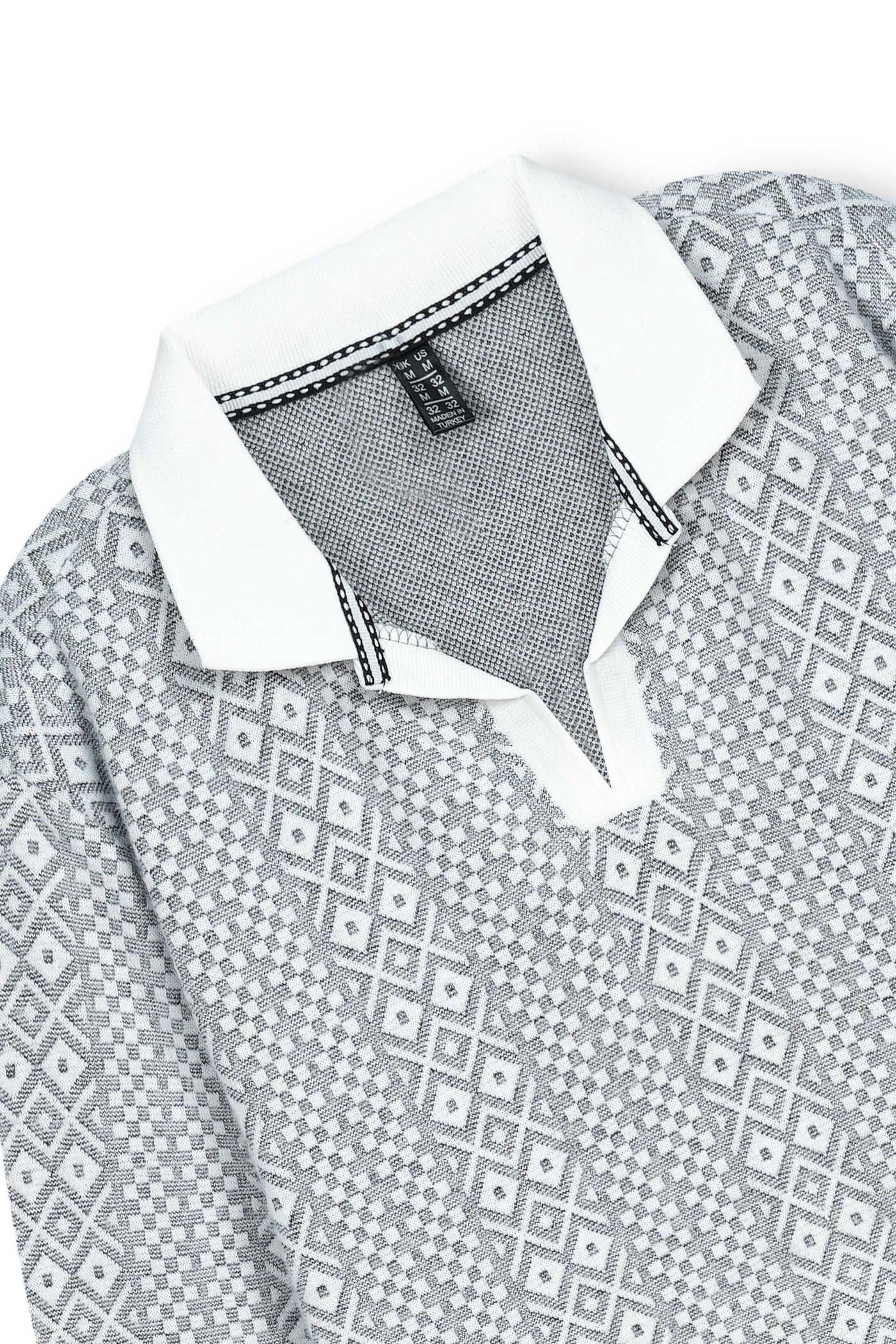 Diamond Knit Polo Pullover