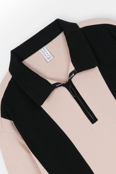 Mens half zipper knitted long sleeves shirts