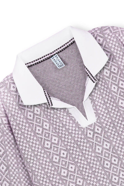 Diamond Knit Polo Pullover
