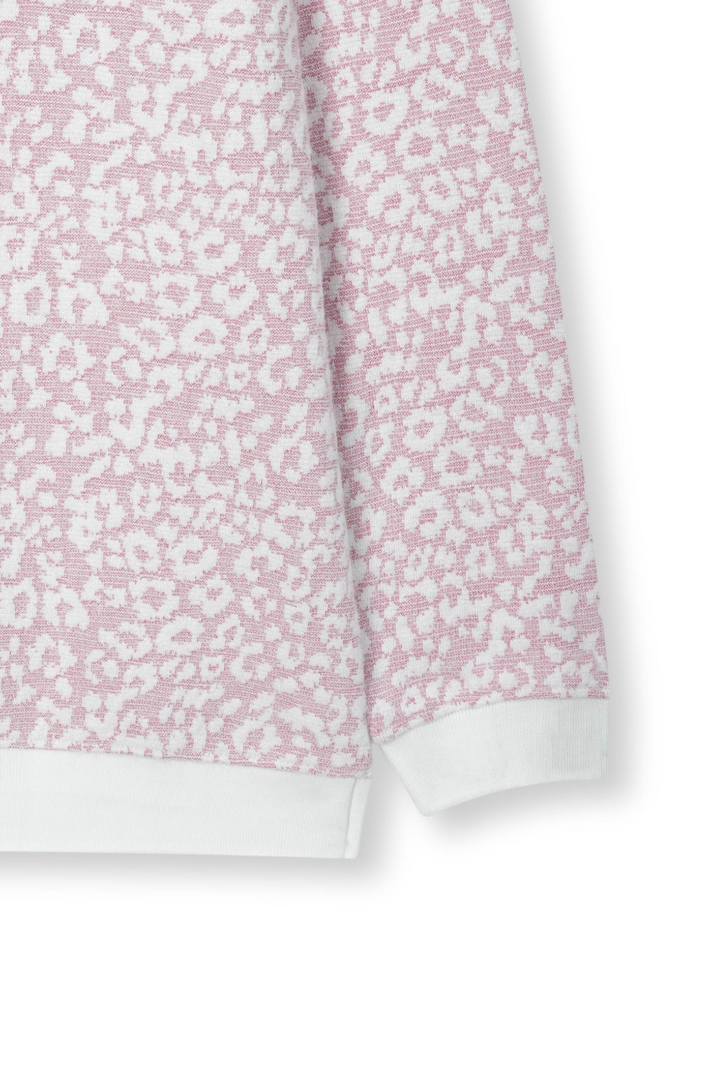 Pink Abstract Knit Polo Pullover