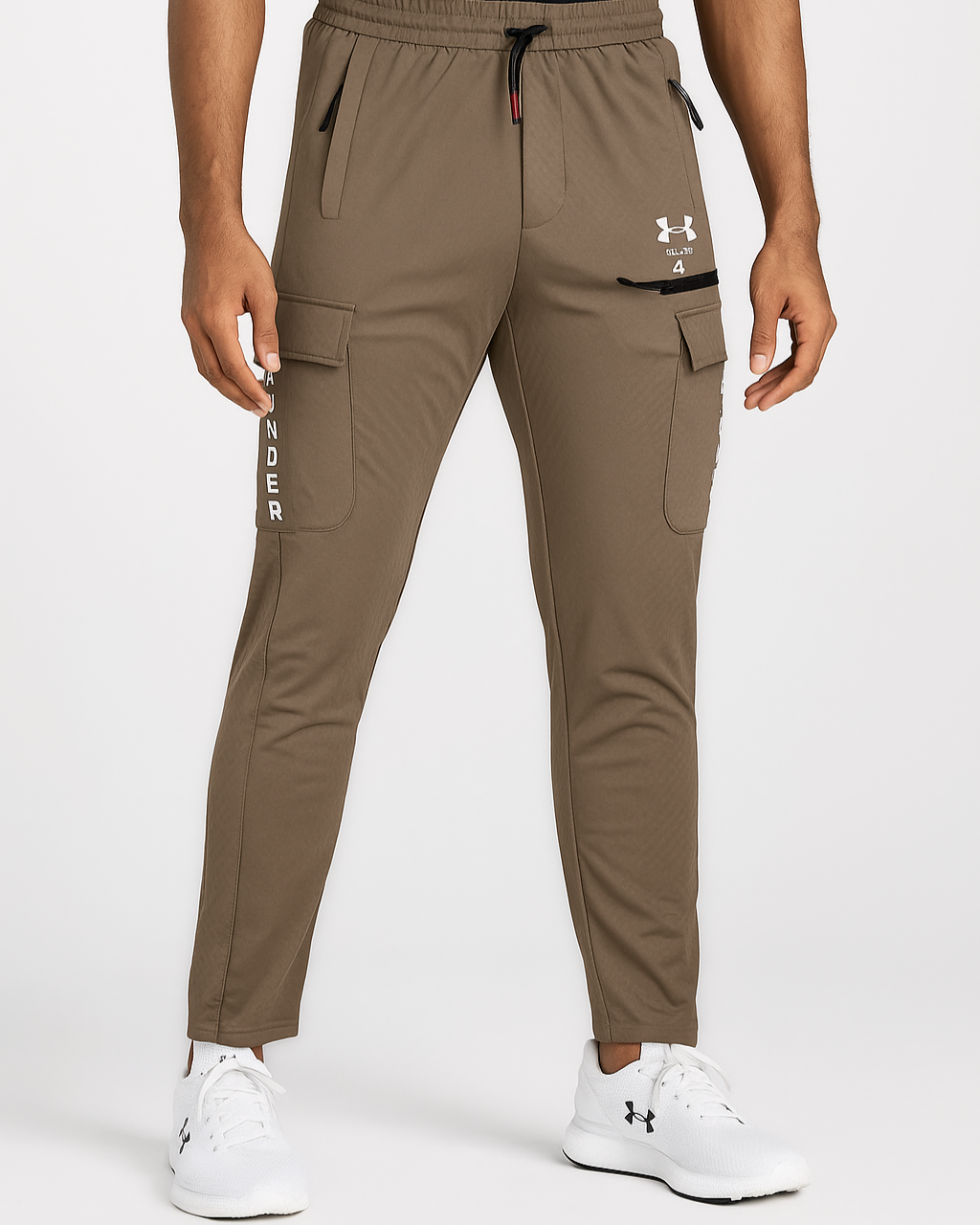 Ash Brown Cargo Jogger Pants